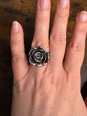 JCM Rose Statement Ring - Stainless Steel Women Jewelry Size 7